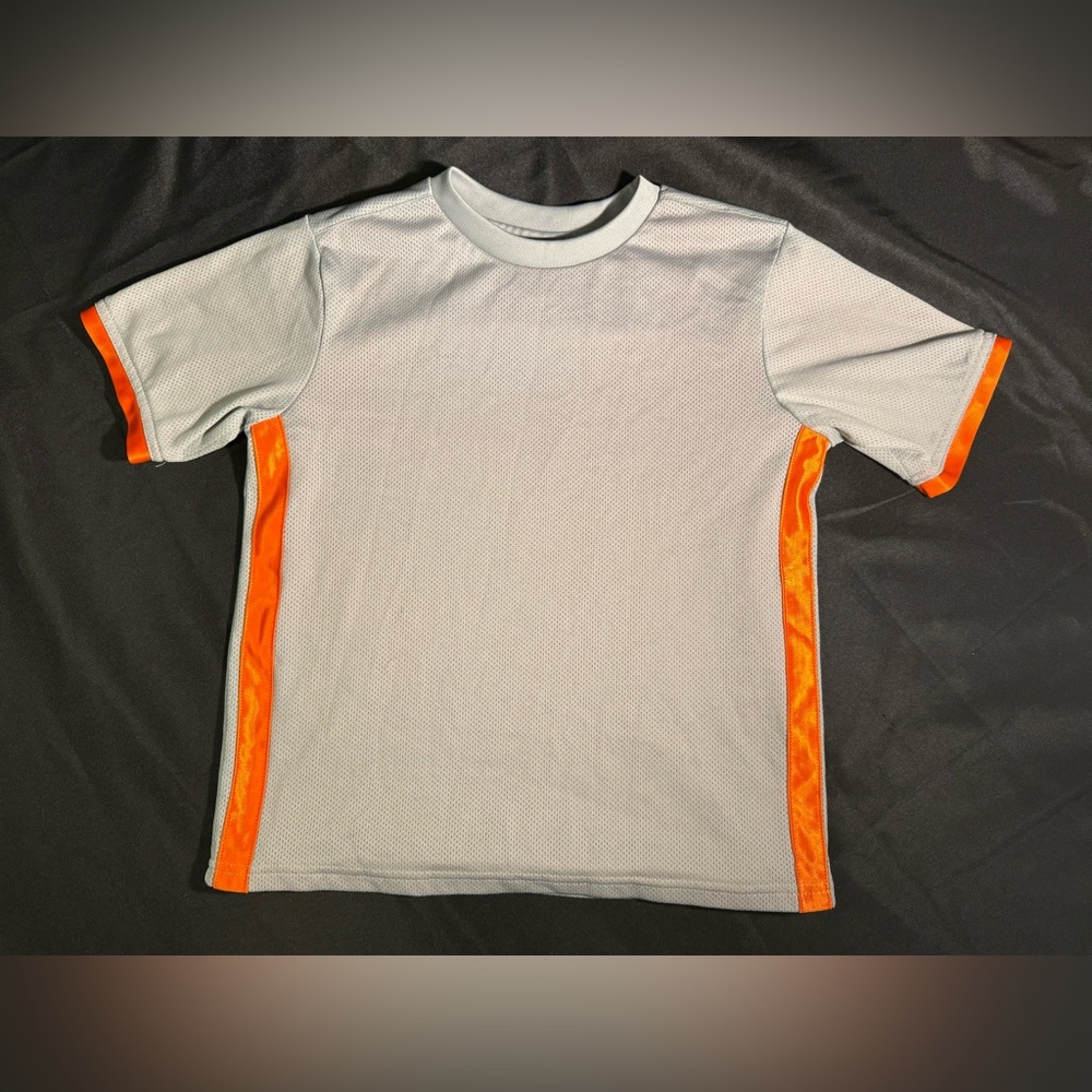 Athletic Works Kids Gray and Orange Tee. Boys L (10/12)